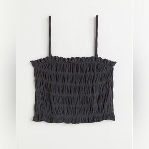 H&M Smocked Terry Halter Top – Sz L NWT